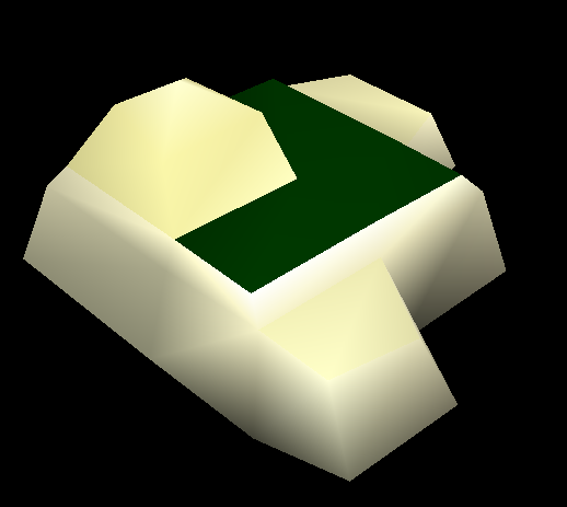 A white, grassy rock structure used once in Act 1.