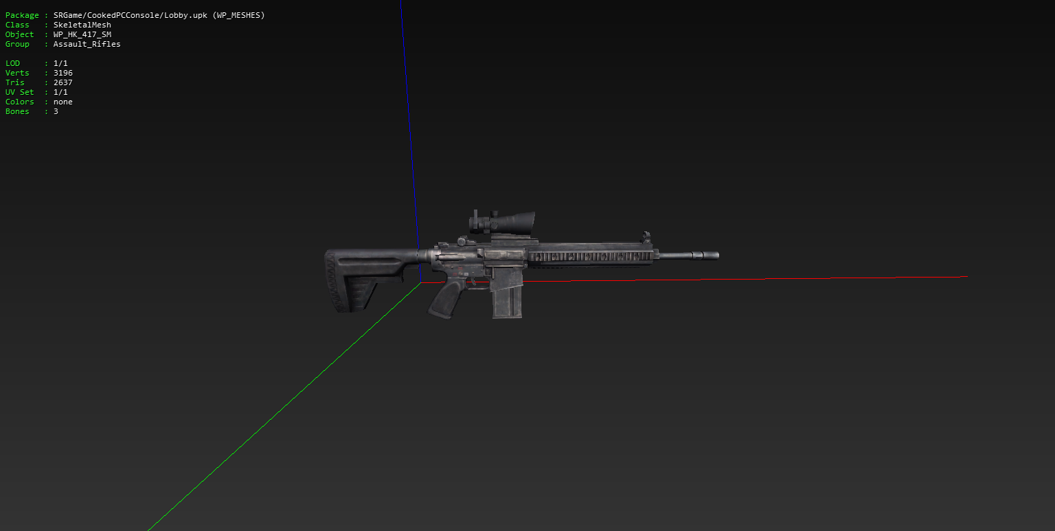 The 417 with a dark blue color scheme and without its dual scopes. The 417 with a dark blue color scheme and without its dual scopes.