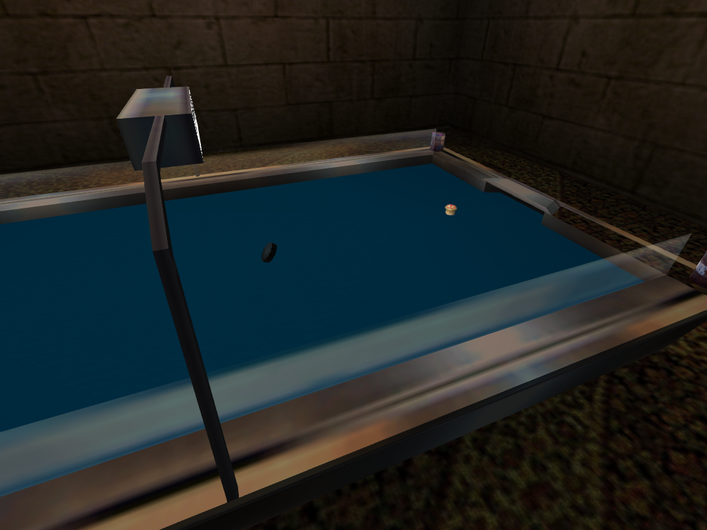 Pinball bumper activated on the player's side of the arena in ab_airhockey.