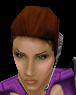 Purple Babe's face. Purple Babe's face.