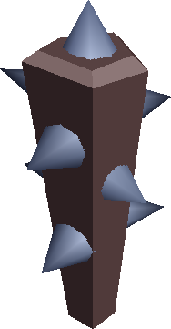 A spiked club. A spiked club.