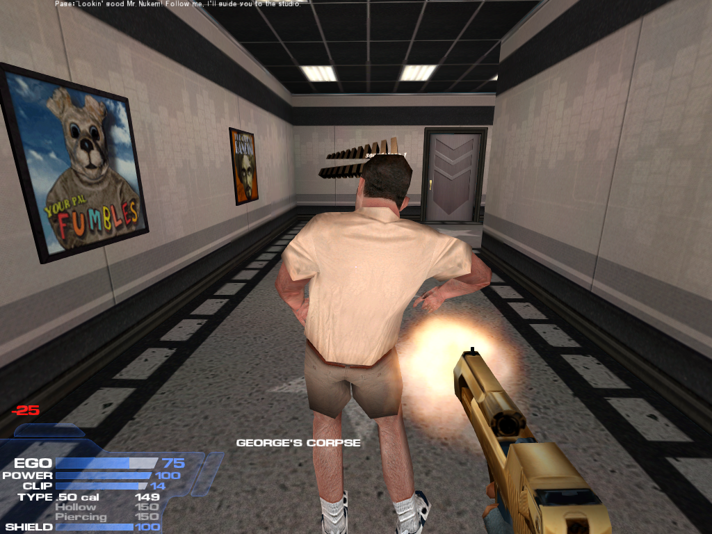 Losing Ego from killing a friendly NPC. The red number above the left part of the HUD represents the Ego lost.