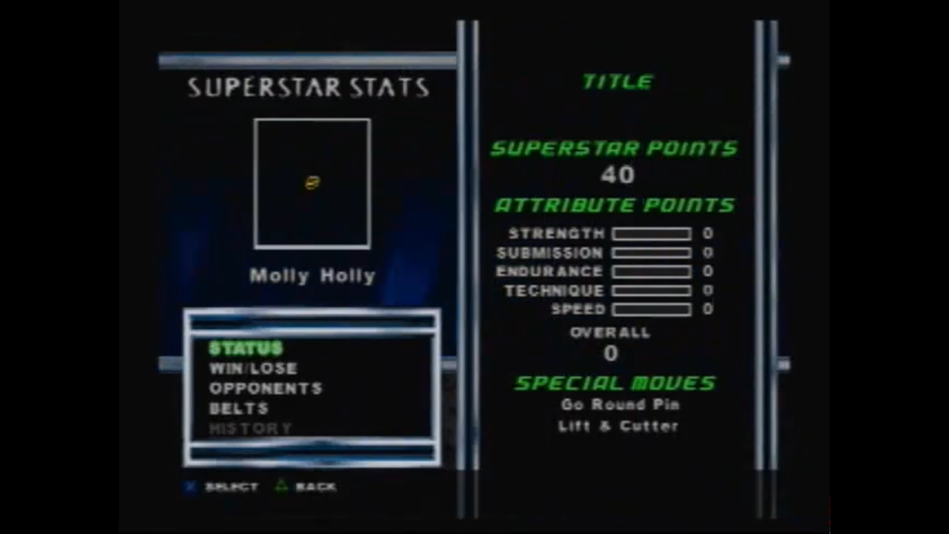 Molly Holly's stats and finishing moves. Molly Holly's stats and finishing moves.