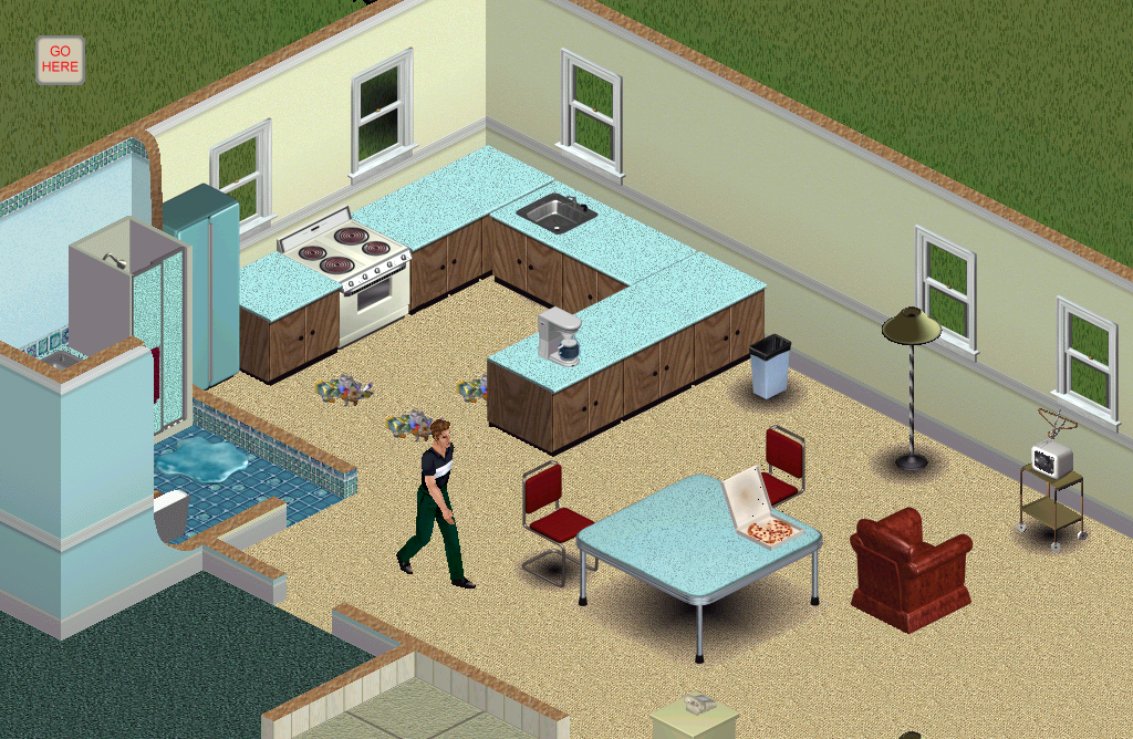 "The bachelor pad. You'll start out with just the basics. Get a job and you'll be able to buy that zebra-shaped couch you always dreamed of and hire a maid to clean up after you."