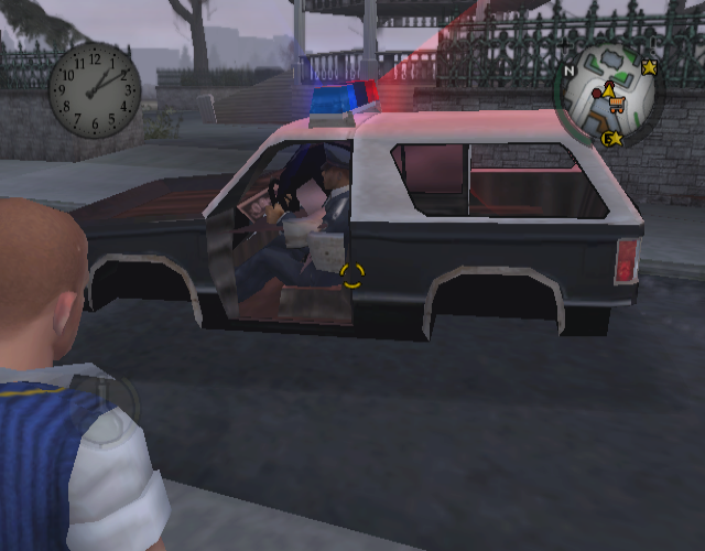 Cop car missing its wheels, this problem also affects parked vehicles. Cop car missing its wheels, this problem also affects parked vehicles.