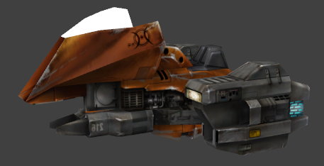 The brown hoverbike.