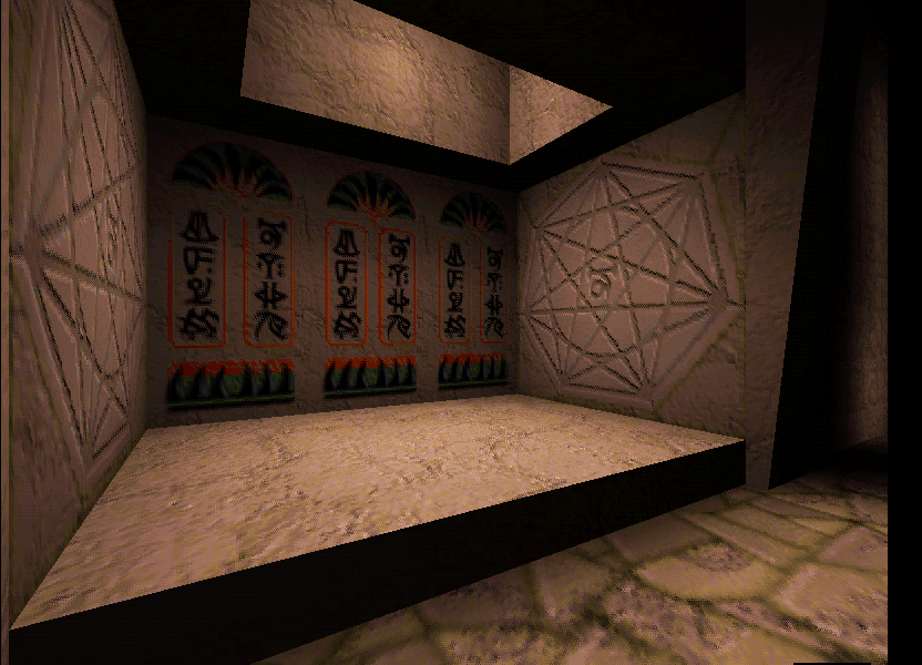 Coffin area in the burial chamber with no coffin. Coffin area in the burial chamber with no coffin.