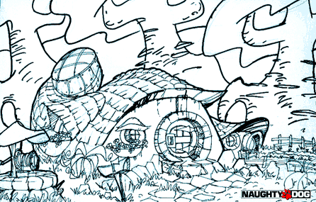 Sketch of Crash's home. Sketch of Crash's home.