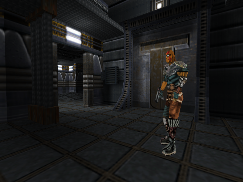 Elevator in the desk area. In the final game, the player approaches the desk area from this path. Elevator in the desk area. In the final game, the player approaches the desk area from this path.
