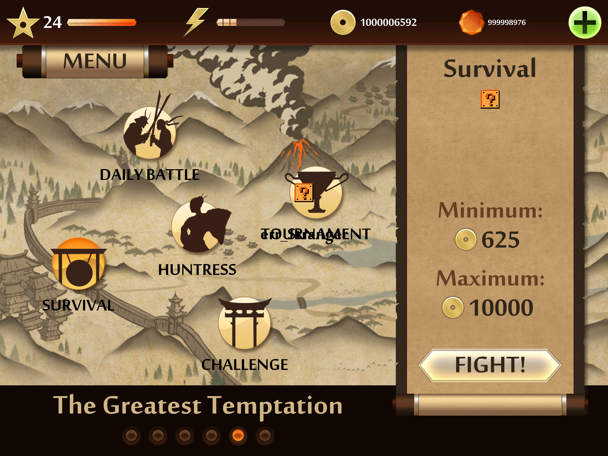 Upon starting survival in Act V, it uses placeholders from Act I as the ninjas.