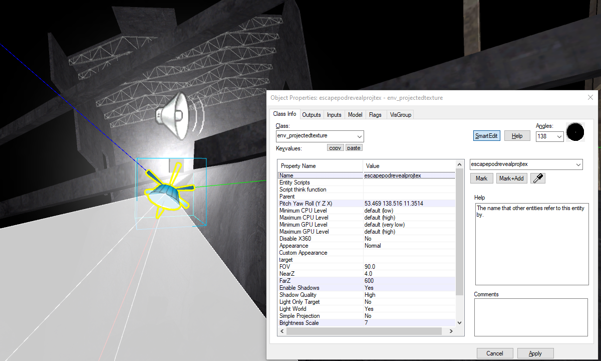 env_projectedtexture in Valve Hammer Editor.