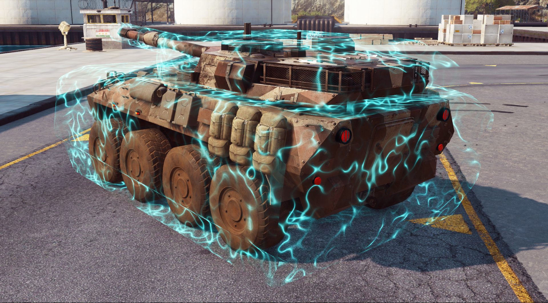 Rear view of the shielded CS Odjur.