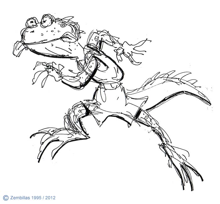 Sketch of a racing lizard. Sketch of a racing lizard.