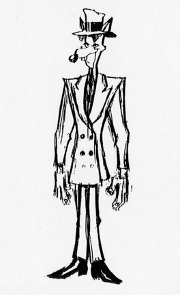 Sketch of a tall, thin mafia henchman. Sketch of a tall, thin mafia henchman.