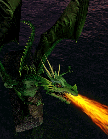 Unused render of a dragon. The model itself was used for a victory screen and for a few cinematics of Archibald's campaign. It was later reused for Might and Magic VI advertisements and CD covers.
