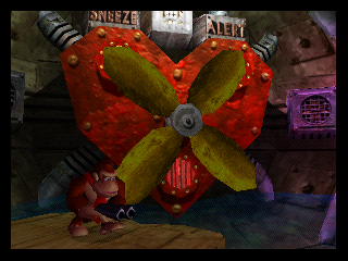 DK with his realistic shotgun inside the Mechanical Fish.