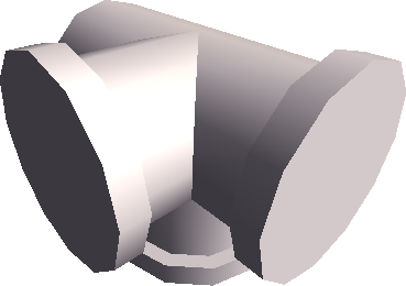 A pipe that splits into three directions. A pipe that splits into three directions.
