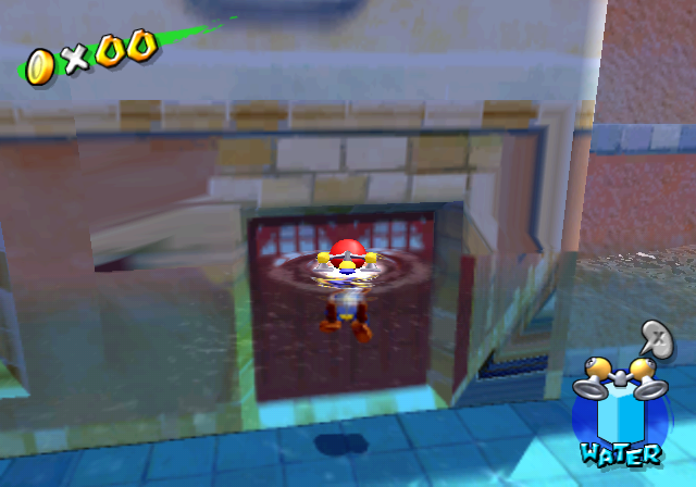 The wall texture to the left of the door is stretched. The wall texture to the left of the door is stretched.