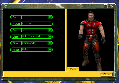 Bot setup screen. Bot setup screen.