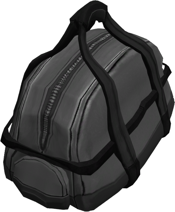Grey Duffel Bag (Closed). Grey Duffel Bag (Closed).