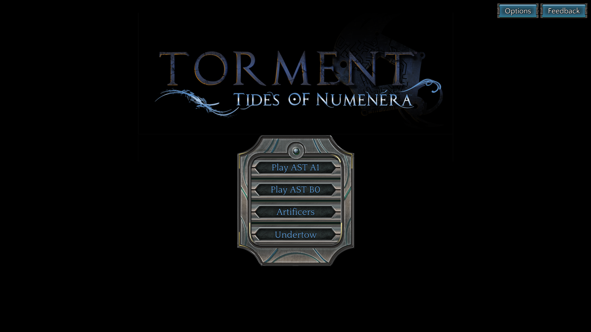 Main Menu - Options and Feedback buttons