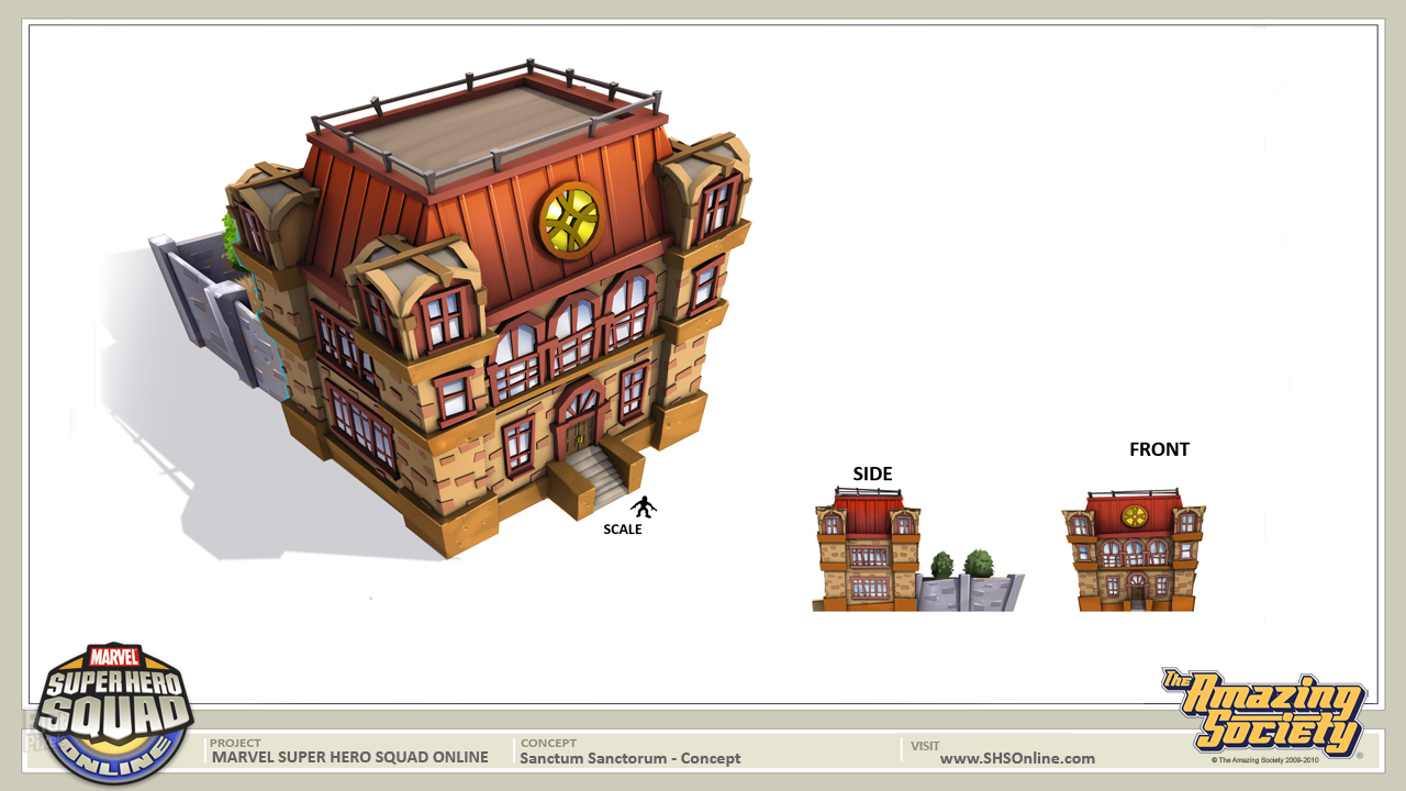 Concept art for Sanctum Sanctorum; in the final, the Sanctum Sanctorum would only be around on Halloween in the Daily Bugle zone. Concept art for Sanctum Sanctorum; in the final, the Sanctum Sanctorum would only be around on Halloween in the Daily Bugle zone.