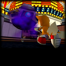 The same scene highlighted above where Eggman ambushes Tails, using the same time of day as in the AutoDemo.