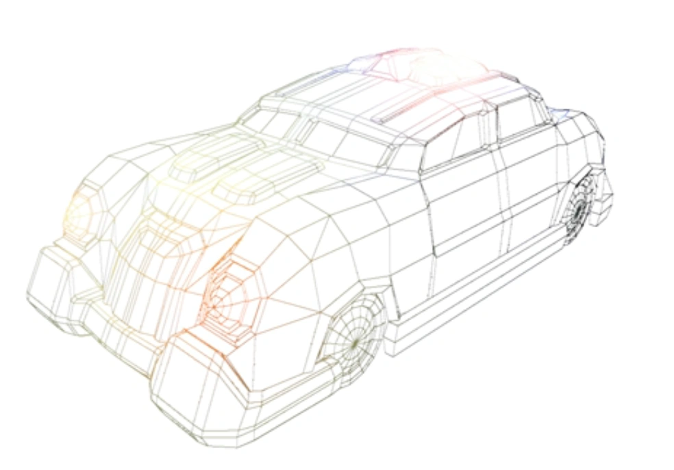 A Cop Car Wireframe. A Cop Car Wireframe.