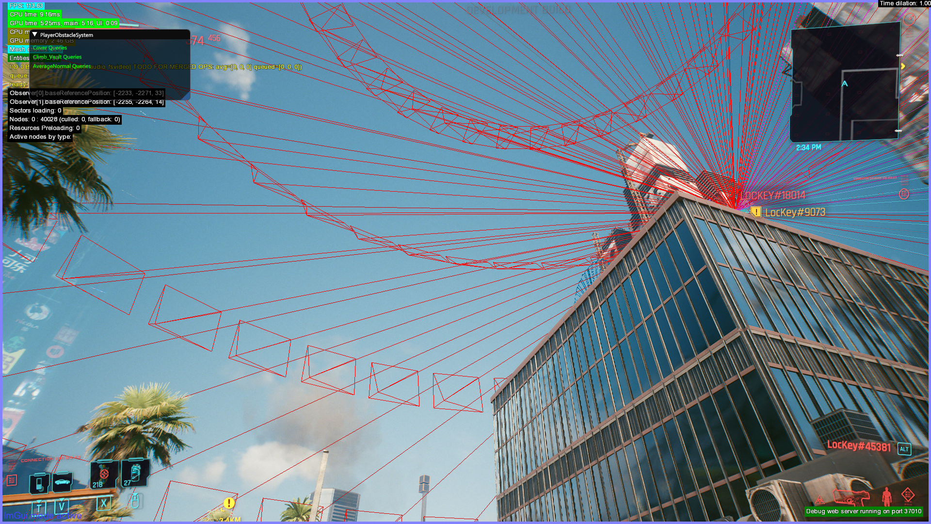 View from underneath the player, arrows turn to red.