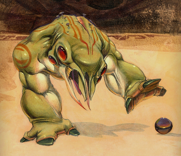 Concept artwork of a green Frogger.