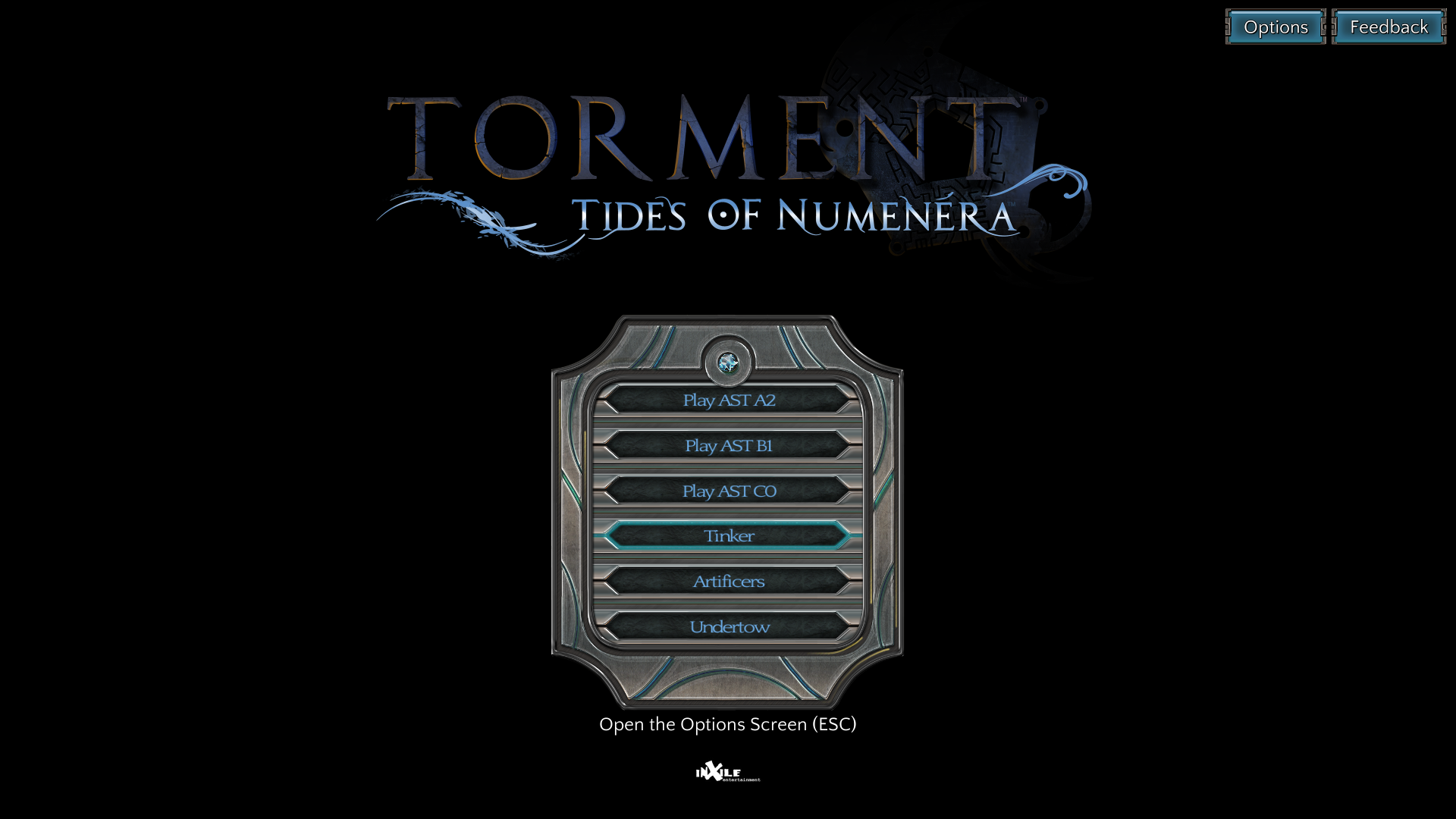 Main Menu - Tinker - Open the Options Screen (ESC)