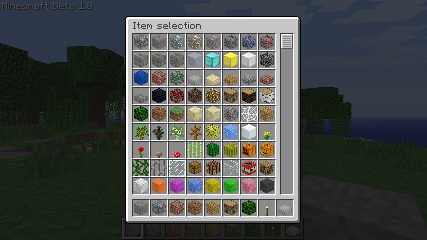 This menu is titled "Item selection". This menu is titled "Item selection".