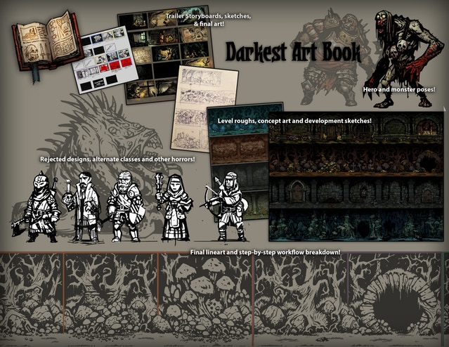 The advertisement for the artbook, featuring old designs for heroes yet again.