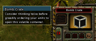 Bomb crate's portrait, name & description. No lamp oil & ropes, only Bomb crate