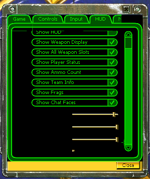 Preferences menu. Preferences menu.