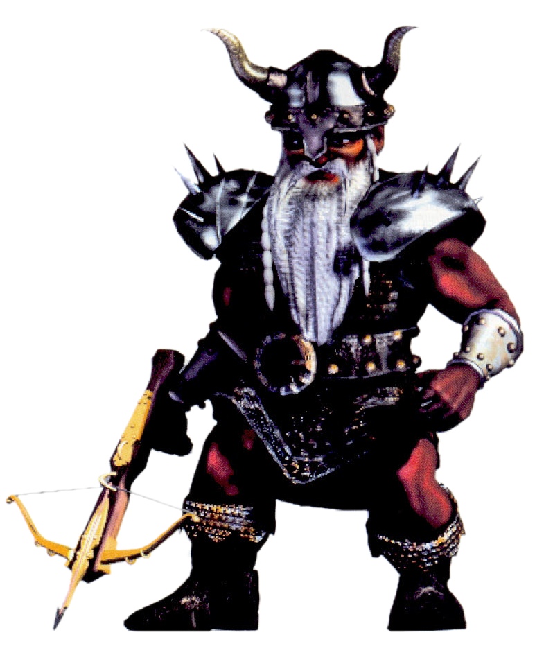 "Though less numerous than the likeminded Dark Elves, Dark Dwarves are those Dwarves who have turned away from the light to follow the path of darkness. The Dark Dwarves of Jadame emigrated there from Erathia, fleeing persecution by the Dwarves of Stone City. A wise choice—not a single of their numbers still lives on the old continent."