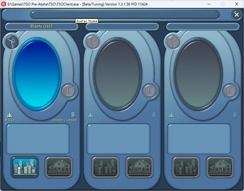 Select-A-Sim with an Avatar named "Bloaty" Select-A-Sim with an Avatar named "Bloaty"