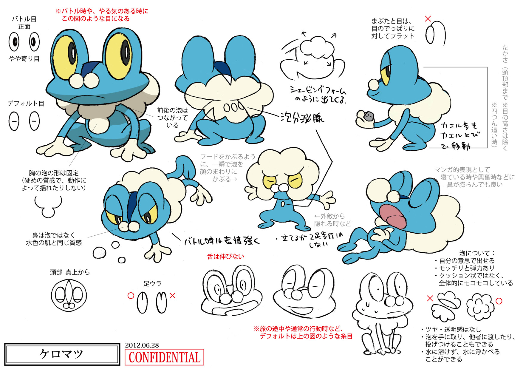 PokeXY_ConceptArt_ケロマツ_三面図.png