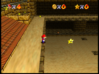 Star 5. Early 8 Red Coin Star placement, which was later moved to the main area as Star 4. Star 5. Early 8 Red Coin Star placement, which was later moved to the main area as Star 4.