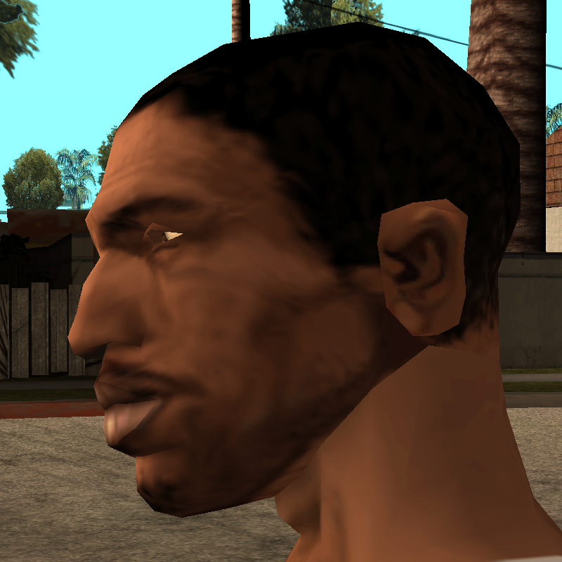 "head8bit" texture onto final CJ's head model, edited to it barely matches as properly as possible "head8bit" texture onto final CJ's head model, edited to it barely matches as properly as possible