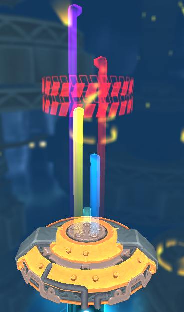 The same pillar displaying the current mineral deposits during gate construction. The pillar actually closes into the ground to display this way. The same pillar displaying the current mineral deposits during gate construction. The pillar actually closes into the ground to display this way.
