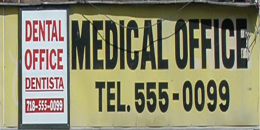 Unused Medical Office shop sign texture in Hove Beach.