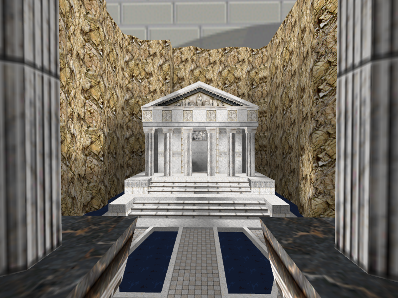 View of the temple from the indoor area's second floor.