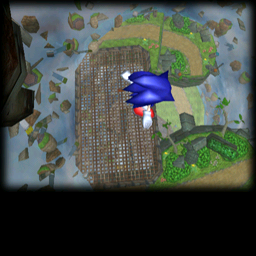 There's more debris flying around the stage and the objects below are missing.