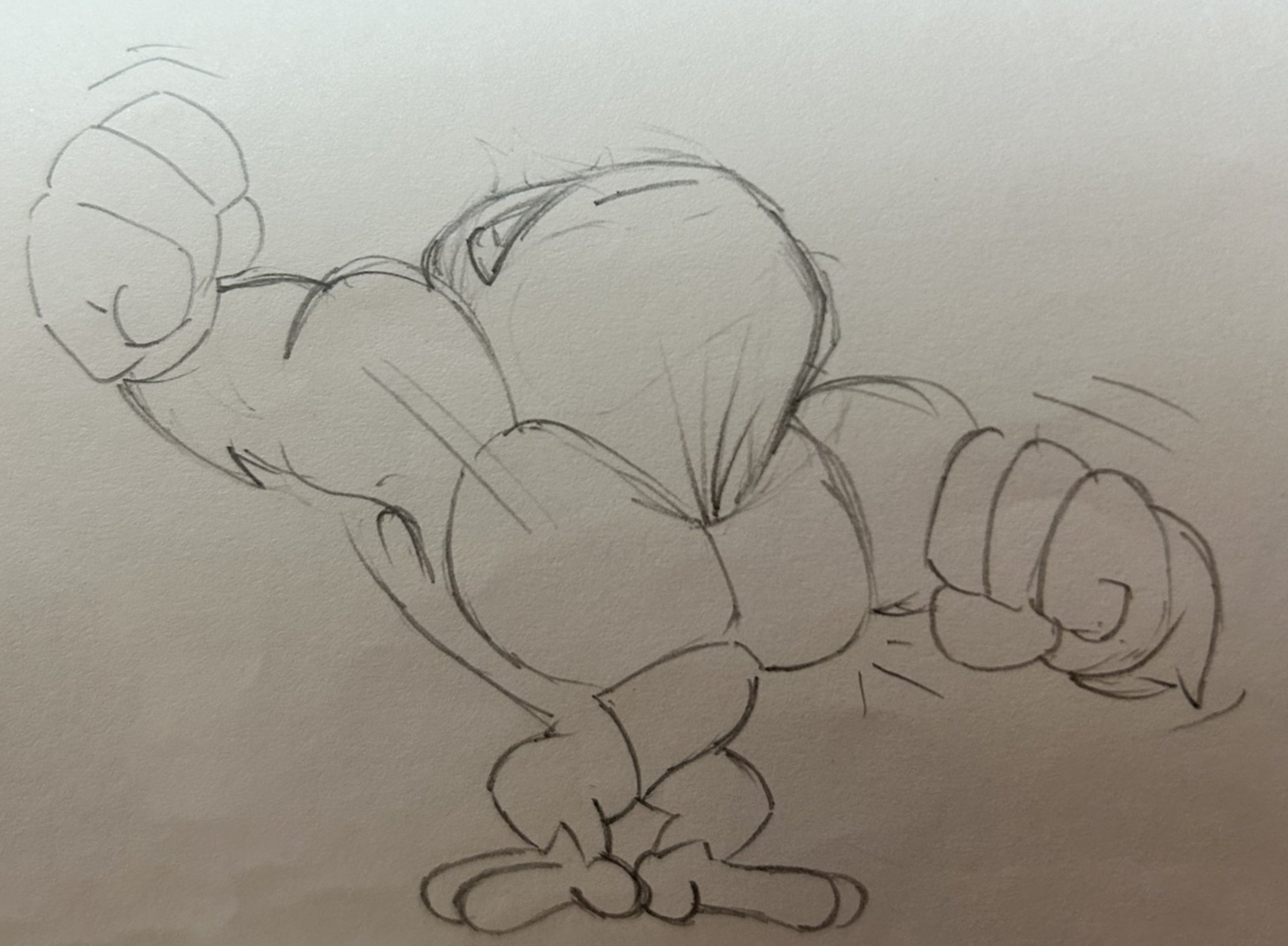 Another drawing of the Battletoads-esque Donkey Kong now with him pounding his chest. Another drawing of the Battletoads-esque Donkey Kong now with him pounding his chest.