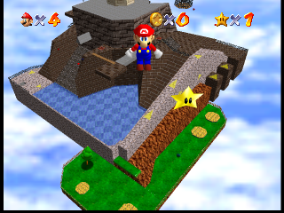 Star 5. Possibly an early location of the "Fall onto the Caged Island" Star, as there's a similarly distant island in prerelease material that looks similar to the one used for Star 5 in the final game without the cage around it. Star 5. Possibly an early location of the "Fall onto the Caged Island" Star, as there's a similarly distant island in prerelease material that looks similar to the one used for Star 5 in the final game without the cage around it.