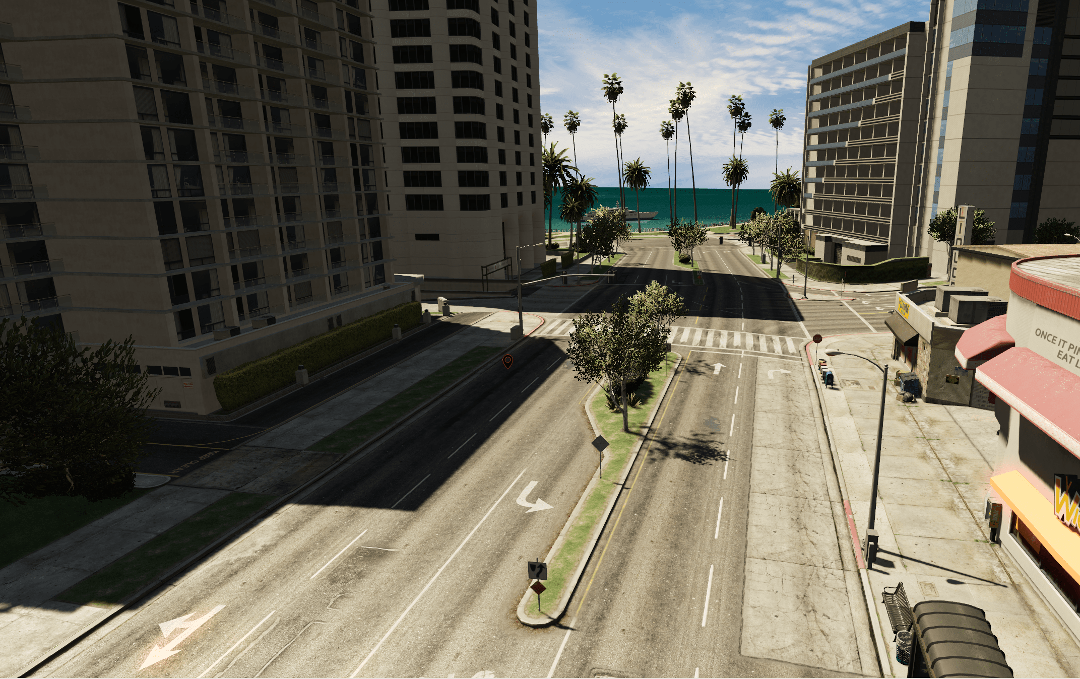 The area seen in-game. The position is the red/black marker.