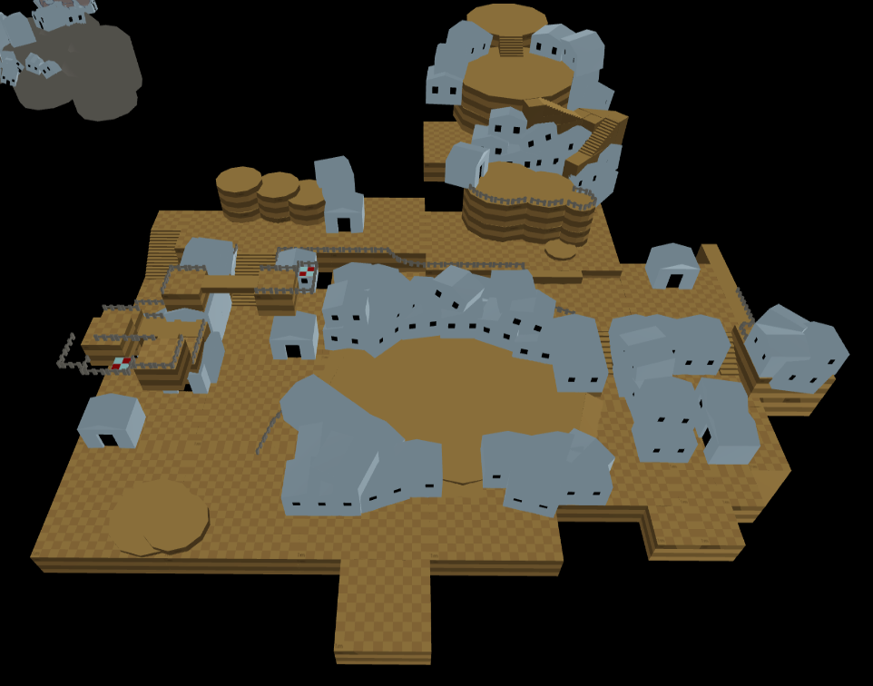 But shift towards the right of it... and you'll find another unused area of Desolatt! It appears similarly to the central area of the island to the left, but is a lot less complete, and more condensed.