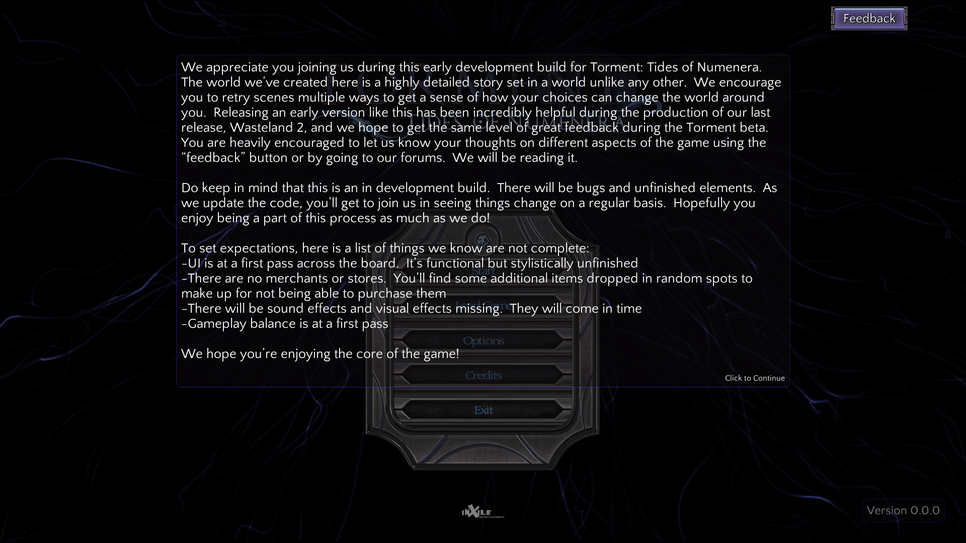 Early dev team message