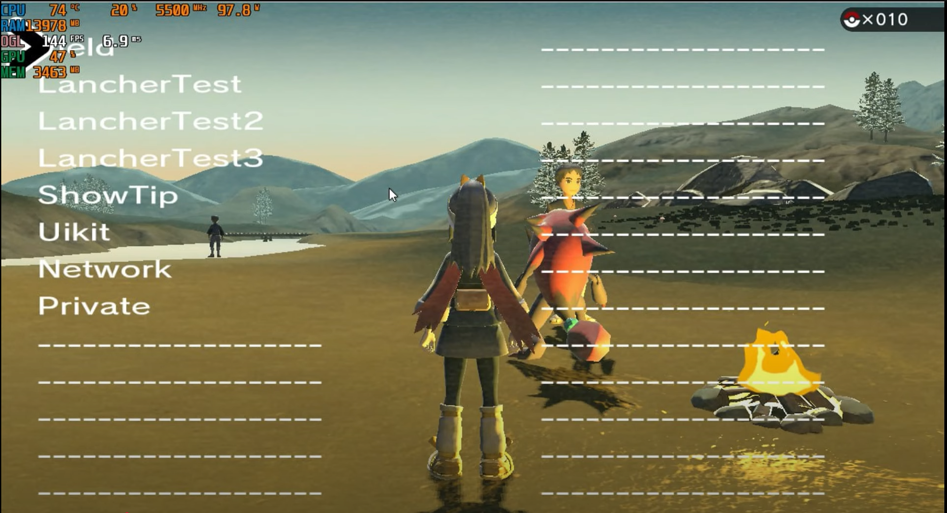 Debug menu (similar to Pokémon Sword prototype debug menu)